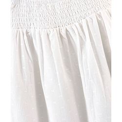 Bonfino Cotton Schiffli Half Sleeves Frock with Embroidery - White