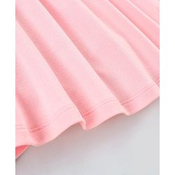 Bonfino Sleeveless Embroidered Frock Style Top With Ankle Length Legging with Bow Applique - Pink