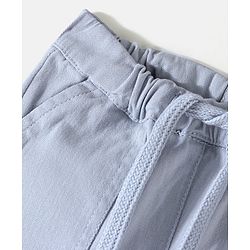 Bonfino Cotton Elastane Full Length Solid Trousers - Blue