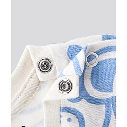 Bonfino 100% Cotton Knit Full Sleeves T-shirts & Lounge Pant Sets Bear Print - Snow White