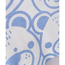 Bonfino 100% Cotton Knit Full Sleeves T-shirts & Lounge Pant Sets Bear Print - Snow White