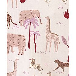 Bonfino 100% Cotton Knit Full Sleeves T-Shirt & Pyjama Co-Ord Night Suit with Animal & Polka Dots Print Pack of 3 - Peach Ivory Lilac