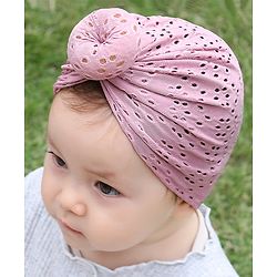 Bonfino Schiffli Turban Cap Light Purple - Diameter 12 cm