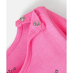 Bonfino 100% Cotton Knit Full Sleeves Onesies Bow Print Pack of 3 - Ivory & Pink