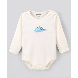 Bonfino Cotton Full Sleeves Onesies With Dino Print Pack Of 3 - Blue White & Orange