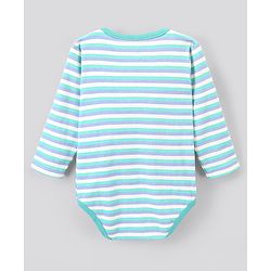 Bonfino Cotton Full Sleeves Onesies With Dino Print Pack Of 3 - Blue White & Orange