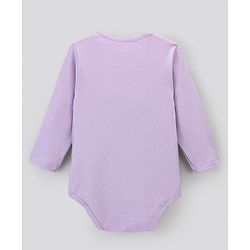 Bonfino 100% Cotton Knit Full Sleeves Solid Colour & Butterfly Printed Onesies Pack of 3 - Ivory & Lilac