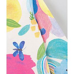 Bonfino 100% Cotton Knit Full Sleeves Solid Colour & Butterfly Printed Onesies Pack of 3 - Ivory & Lilac