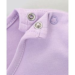 Bonfino 100% Cotton Knit Full Sleeves Solid Colour & Butterfly Printed Onesies Pack of 3 - Ivory & Lilac