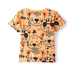 Bonfino 100% Cotton Knit Half Sleeves Night Suit Monkey Print Pack Of 3 - Lavender Green & Orange