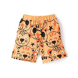Bonfino 100% Cotton Knit Half Sleeves Night Suit Monkey Print Pack Of 3 - Lavender Green & Orange