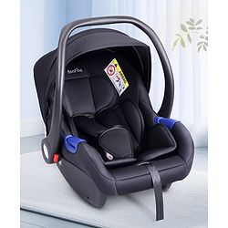 Bonfino Carry Safe Car Seat, Flame Resistant Fabric, Curved Handle, Adjustable Canopy| Carry Cot, Feeding Chair & Rocker Modes| Stylish Curved Handle| Shock Resistant Foam