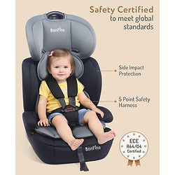 Bonfino Secure Ride Forward Facing Isofix Car Seat, Flame Resistant Fabric, Breathable Cover, Padded Shoulder| Washable Cover