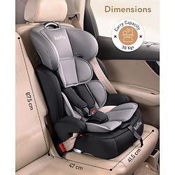 Bonfino Secure Ride Forward Facing Isofix Car Seat, Flame Resistant Fabric, Breathable Cover, Padded Shoulder| Washable Cover