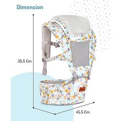 Bonfino Cuddle 5-in-1 Baby Carrier with Hip Seat: Ergonomic design, 5 Carry positions, Breathable mesh, Padded straps, Storage pockets, Adjustable hood, Durable buckles, Supports up to 15 kg- Grey