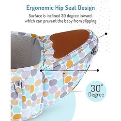 Bonfino Cuddle 5-in-1 Baby Carrier with Hip Seat: Ergonomic design, 5 Carry positions, Breathable mesh, Padded straps, Storage pockets, Adjustable hood, Durable buckles, Supports up to 15 kg- Grey