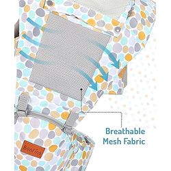 Bonfino Cuddle 5-in-1 Baby Carrier with Hip Seat: Ergonomic design, 5 Carry positions, Breathable mesh, Padded straps, Storage pockets, Adjustable hood, Durable buckles, Supports up to 15 kg- Grey