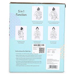 Bonfino Cuddle 5-in-1 Baby Carrier with Hip Seat: Ergonomic design, 5 Carry positions, Breathable mesh, Padded straps, Storage pockets, Adjustable hood, Durable buckles, Supports up to 15 kg- Grey