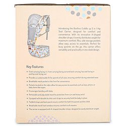 Bonfino Cuddle 5-in-1 Baby Carrier with Hip Seat: Ergonomic design, 5 Carry positions, Breathable mesh, Padded straps, Storage pockets, Adjustable hood, Durable buckles, Supports up to 15 kg- Grey