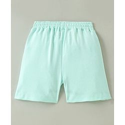 Bonfino 100% Cotton Knit Half Sleeves Henley T-Shirt & Shorts Set With Beach Theme Print - Mint