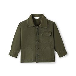 Bonfino Cotton Woven Denim Full Sleeves Overdye Solid Shirt - Olive Green