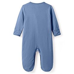 Bonfino Cotton Knit Full Sleeves Solid & Striped Sleep Suits Pack of 3 - Blue White & Peach