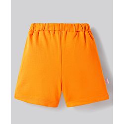 Bonfino 100% Cotton Knit Above Knee Length Shorts With Sea Animals Print Pack of 3 - Orange & White