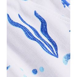 Bonfino 100% Cotton Knit Above Knee Length Shorts With Sea Animals Print Pack of 3 - Orange & White