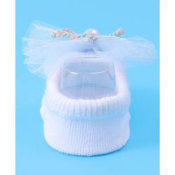 Bonfino  Headband With Booties & Bow Applique Free Size - Blue