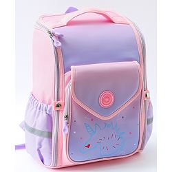 Bonfino 15 Inches Unicorn Theme Backpack Purple | School Bag for 3 to 5yrs Boys & Girls| Padded Shoulder Strap| Cushion Back Panel| Water Resistant| Bottle Pouch|Ideal for Sleepover & Nightouts