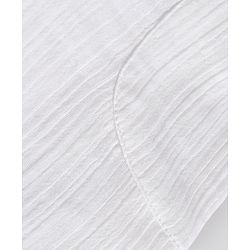 Bonfino 100% Cotton Crinkle Knee Length Double Gauze Pull On Shorts - White