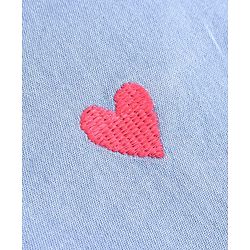 Bonfino Cotton Lycra Denim Woven Shorts With Hearts Embroidery - Light Blue