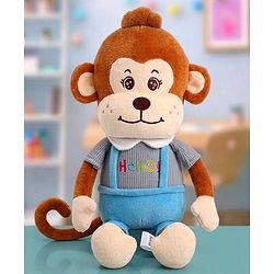 Bonfino 50 cm Plush Monkey Soft Toy| Soft Cuddly Toy for Babies | Adorable Design | Safe for Snuggling | Ideal Gifting Toy | BIS Certified | Travel & Sleep Companion