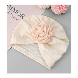 Bonfino Headbands with Floral Applique Free Size - Cream