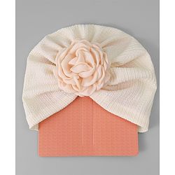 Bonfino Headbands with Floral Applique Free Size - Cream