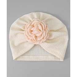 Bonfino Headbands with Floral Applique Free Size - Cream