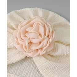 Bonfino Headbands with Floral Applique Free Size - Cream