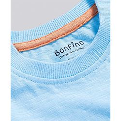 Bonfino Cotton Knit Oversized Drop Shoulder Sleeves T-Shirt & Shorts Set With Dino Print & Scales Applique - Light Blue
