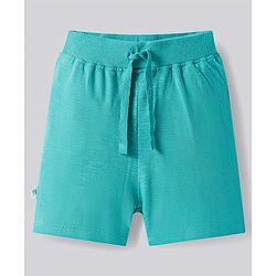 Bonfino Cotton Knit Half Sleeves Polo T-Shirt With Pineapple Print & Shorts Set - Turquoise