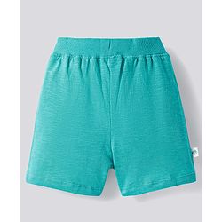 Bonfino Cotton Knit Half Sleeves Polo T-Shirt With Pineapple Print & Shorts Set - Turquoise