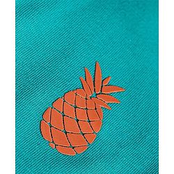 Bonfino Cotton Knit Half Sleeves Polo T-Shirt With Pineapple Print & Shorts Set - Turquoise