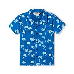 Bonfino Rayon Woven Half Sleeves Shirt & Short Set With Trees Print - Blue