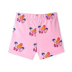 Bonfino 100% Cotton Knit Sleeveless Top & Shorts Set With Sunset Print - Pink