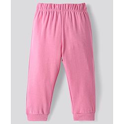 Bonfino 100% Cotton Knit Half Sleeves Night Suit With Tropical Theme Print -  Pink & Offwhite