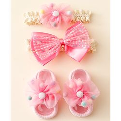 Bonfino Headbands With Booties Free Size - Pink