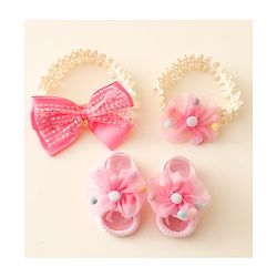 Bonfino Headbands With Booties Free Size - Pink