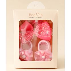 Bonfino Headbands With Booties Free Size - Pink