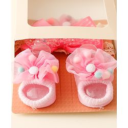 Bonfino Headbands With Booties Free Size - Pink