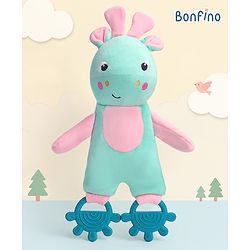 Bonfino 39 cm Premium Crinkle Teething Plush Soft Toy for Babies 3 Months +, Cute Stuffed Animal Toys for Baby Boys & Girls, Super-Soft Toy for Babies, Birthday Gift for Kids