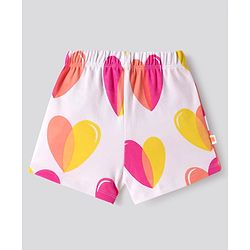 Bonfino 100% Cotton Knit Half Sleeves Hearts Printed Shorts Night Suit Pack of 2- Lilac & White